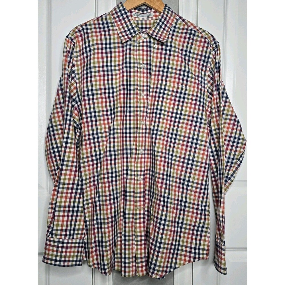 Criquet Men's XL Check Pattern Long Sleeve Multicolor Dress Shirt